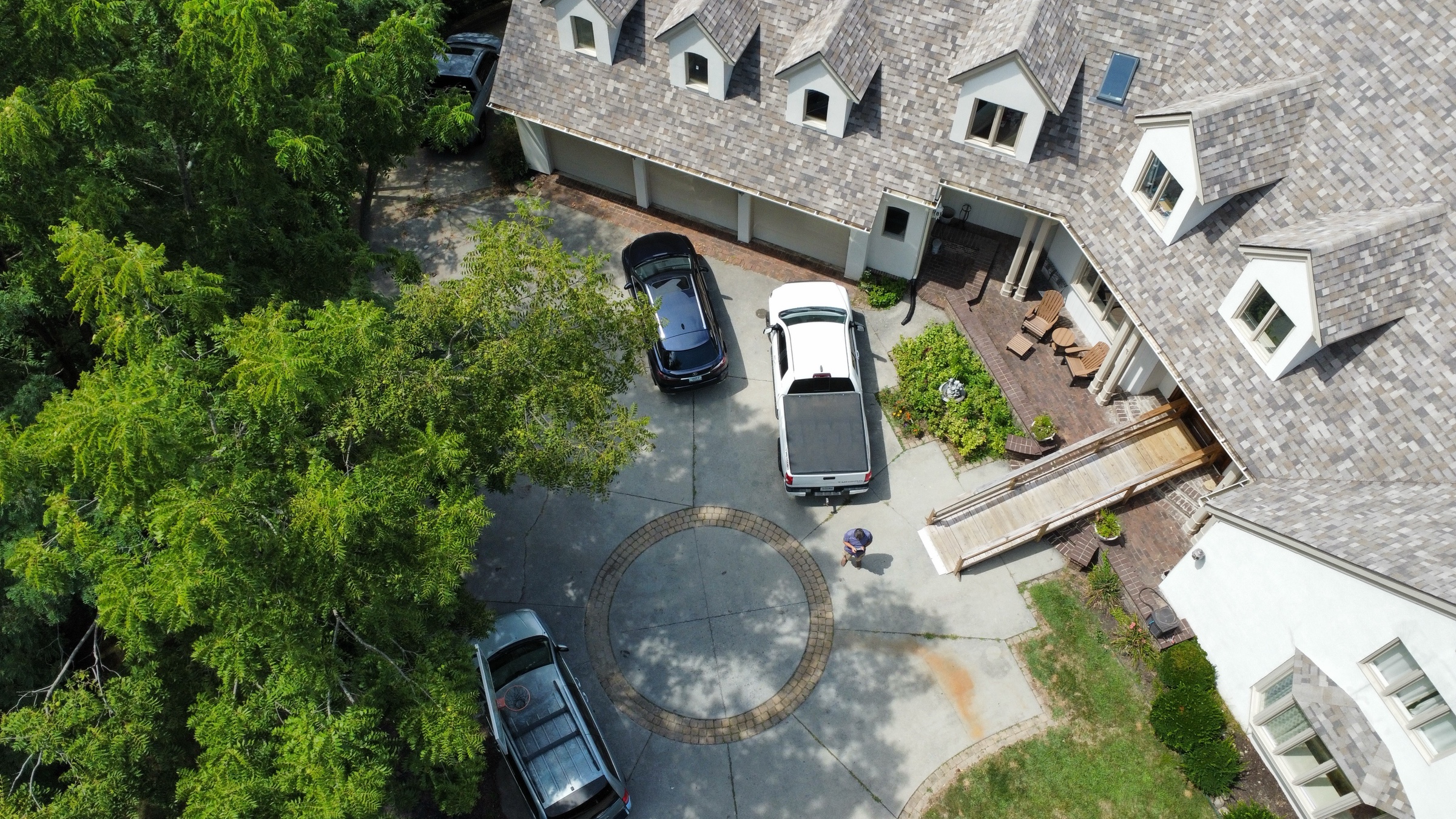 An aerial view of Eric's longtime home at Geist Lake
