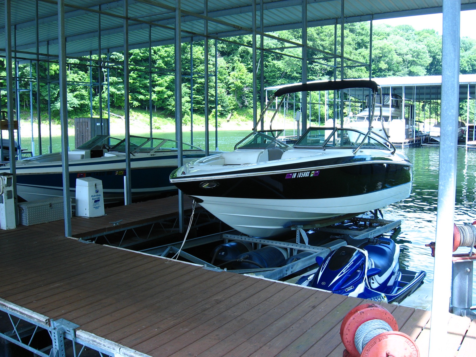 The Cobalt 240 in its boat slip