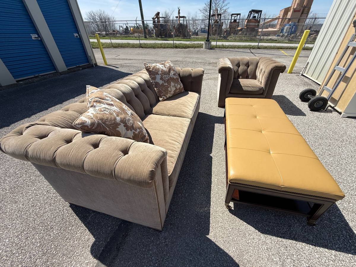 Couch, chair and coffee table bought on Craigslist