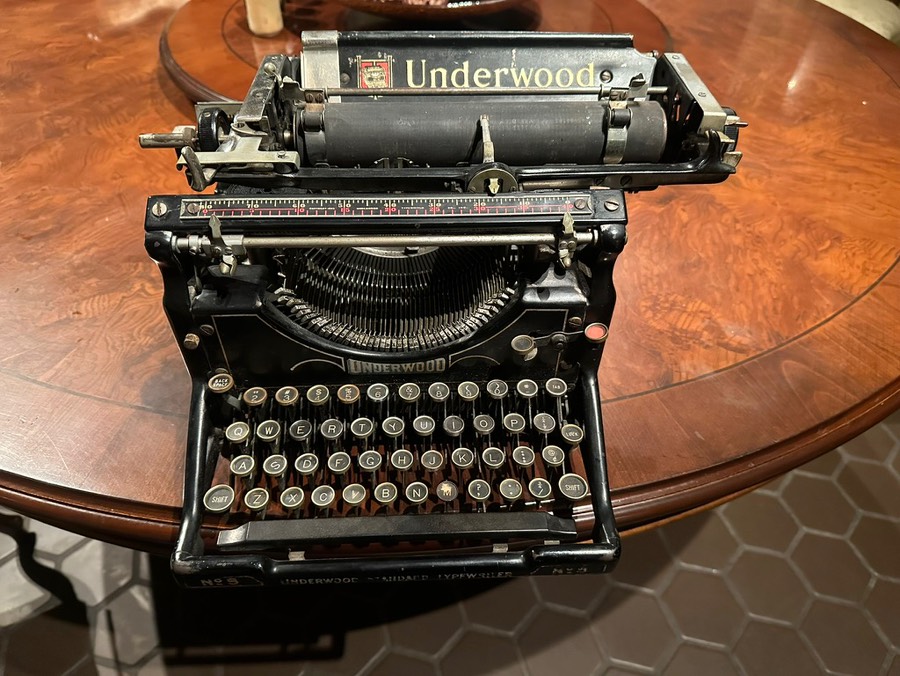 A 1915 Underwood typewriter that belonged to Eric's dad