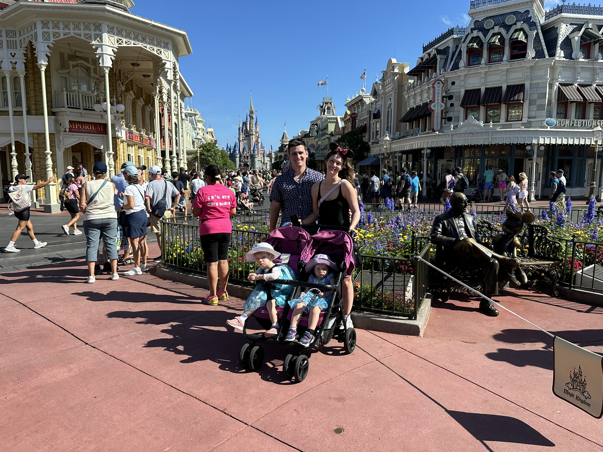 Drew and his family with the grandkids at Disney World's Magic Kingdom