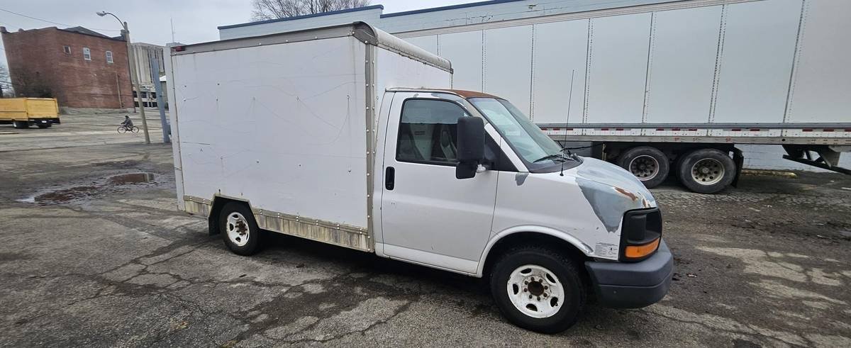 The ex-U-Haul 10-foot box truck on the day Eric went to look at it